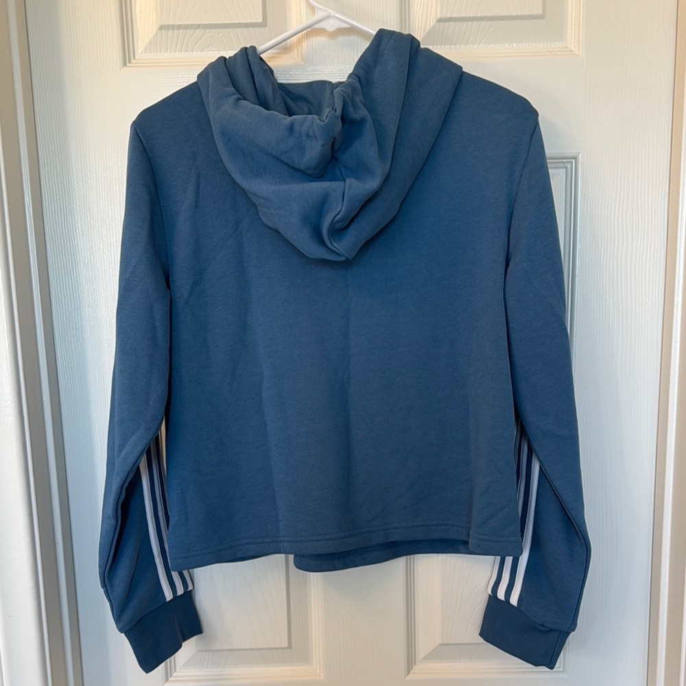 Adidas Blue Hoodie with White Stripes - Picture 4 of 5
